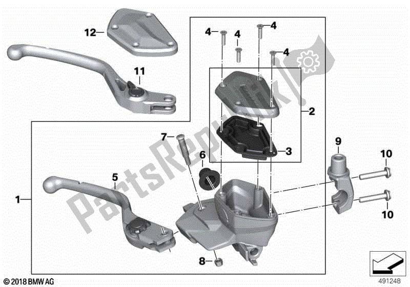 Todas las partes para Palanca De Freno De Mano de BMW R Nine T K 21 2013 - 2016