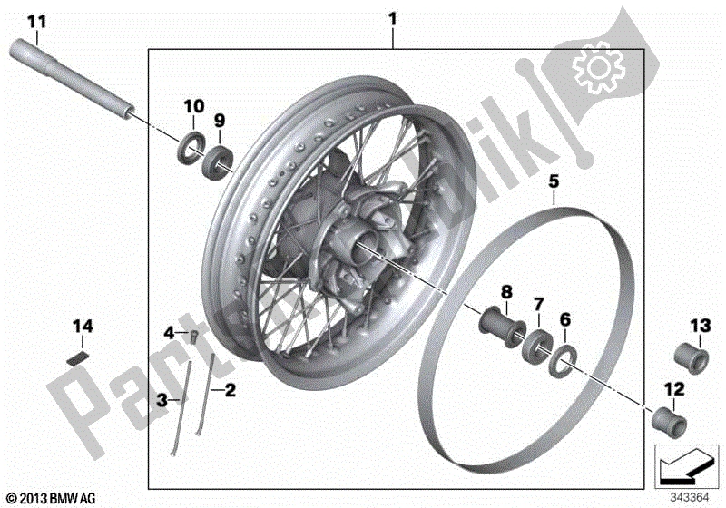 Wszystkie części do Ko? O Szprychowe Z Przodu BMW R Nine T K 21 2013 - 2016