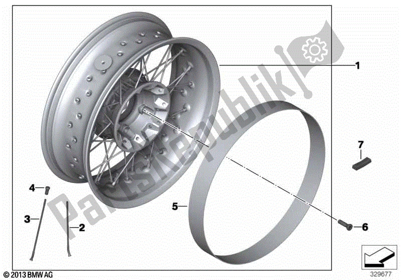 Todas las partes para Rueda De Radios, Trasera de BMW R Nine T K 21 2013 - 2016