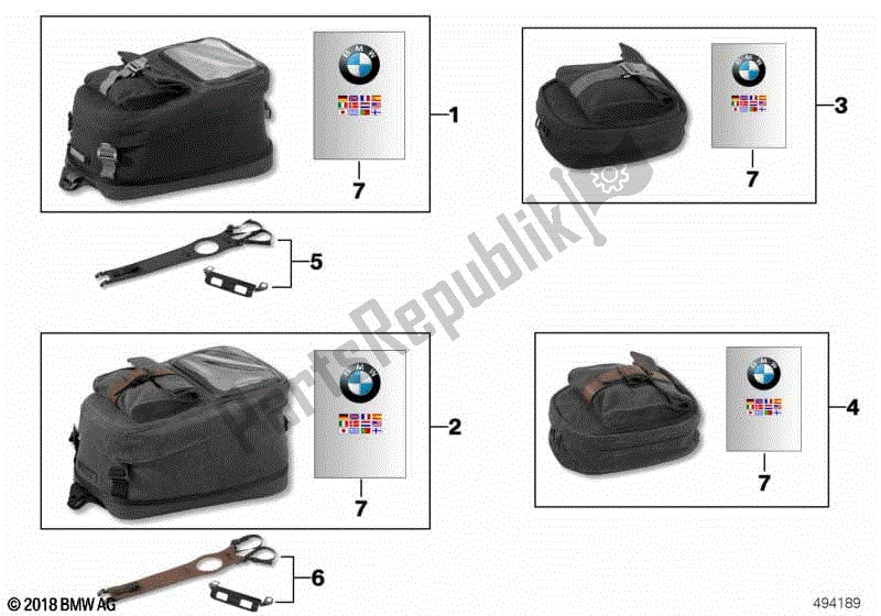 Toutes les pièces pour le Sac à Dos du BMW R Nine T K 21 2013 - 2016