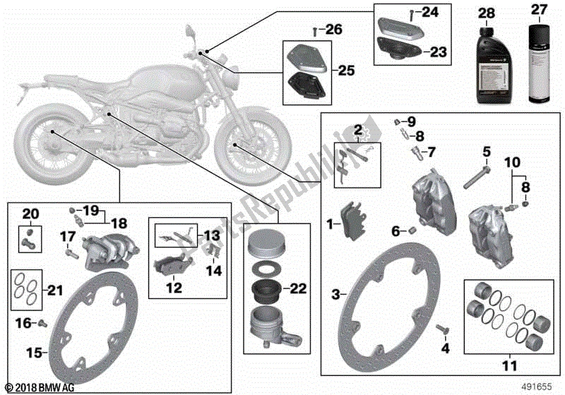 Todas las partes para Servicio De Frenos de BMW R Nine T K 21 2016 - 2021