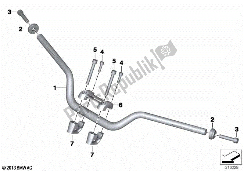 Toutes les pièces pour le Guidon du BMW R Nine T K 21 2016 - 2021