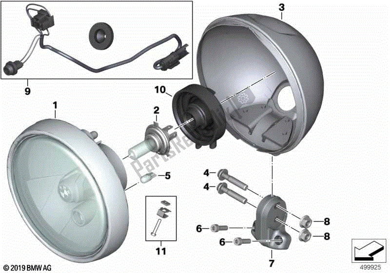 Todas las partes para Faro de BMW R Nine T K 21 2016 - 2021