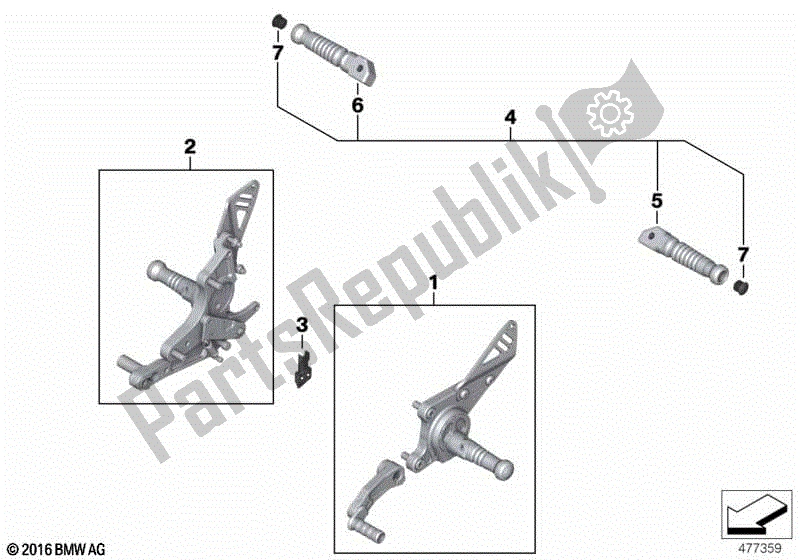 Todas las partes para Sistema De Estriberas Hp de BMW R Nine T K 21 2016 - 2021