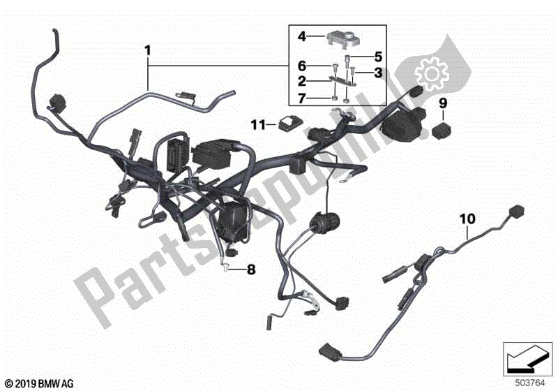 Todas las partes para Arnés Principal / Arnés Trasero de BMW R Nine T K 21 2016 - 2021