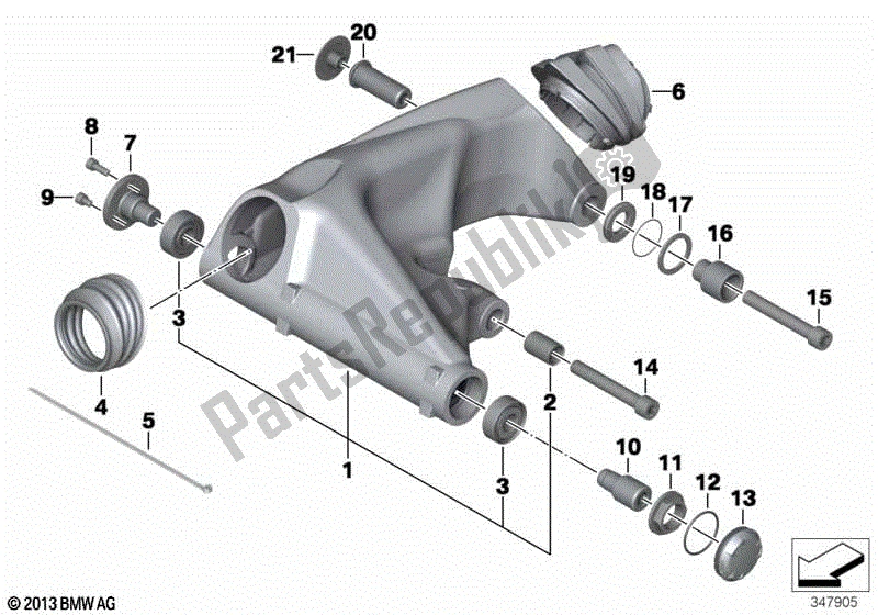 Todas las partes para Brazo Basculante De La Rueda Trasera de BMW R Nine T K 21 2016 - 2021