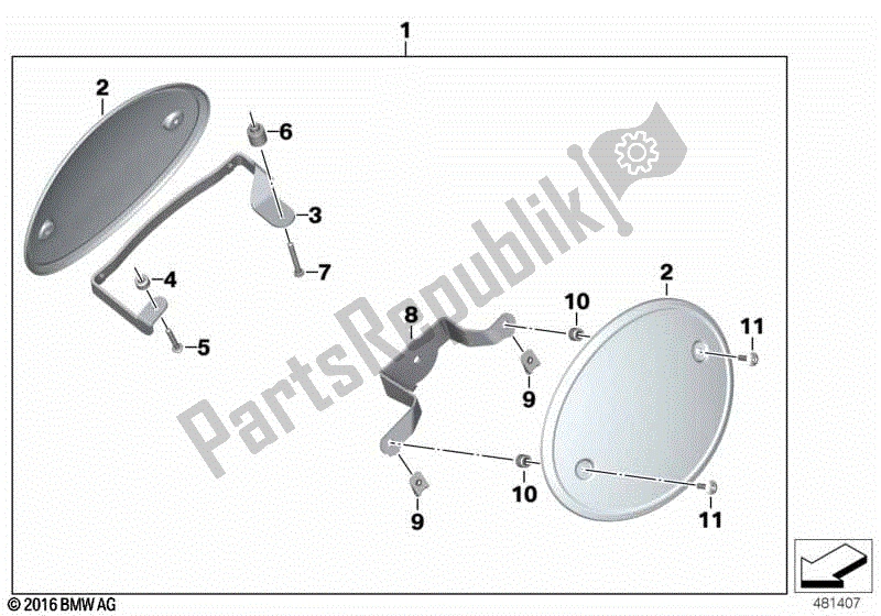 Todas las partes para Matrícula Inicial Alta de BMW R Nine T K 21 2016 - 2021