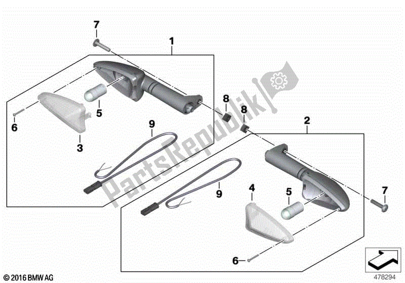 Todas las partes para Intermitentes, Traseros de BMW R Nine T K 21 2016 - 2021