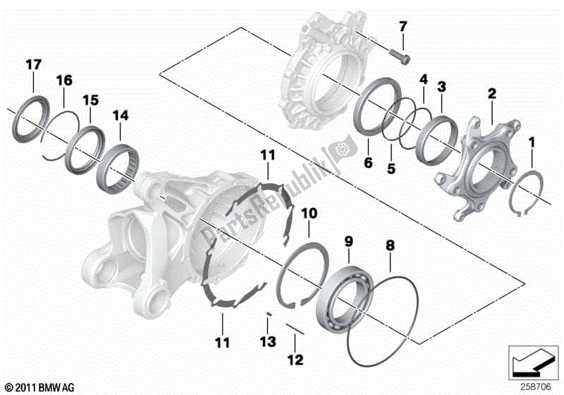 Todas las partes para Cojinete, Tapa De Corona Con Ventilación de BMW R Nine T Pure K 22 2016 - 2021