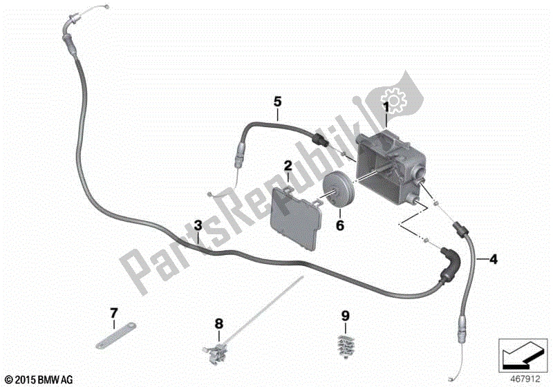 Todas las partes para Cable Bowden / Distribuidor De Cable de BMW R Nine T Pure K 22 2016 - 2021