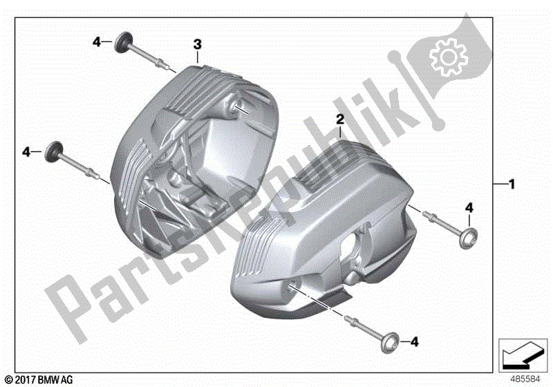 Alle onderdelen voor de Kleppendeksel, Chroom van de BMW R Nine T Pure K 22 2016 - 2021