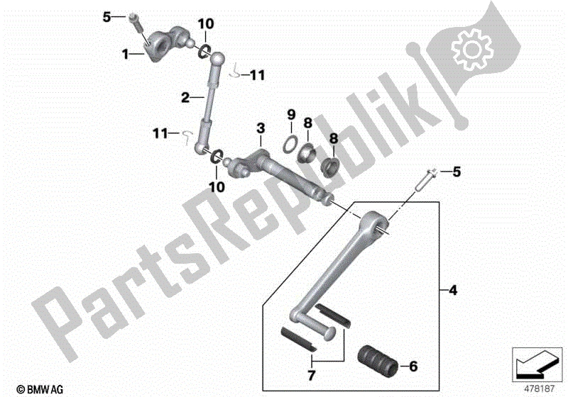 Todas las partes para Piezas De Cambio De Marchas Externas / Palanca De Cambio de BMW R Nine T Pure K 22 2016 - 2021