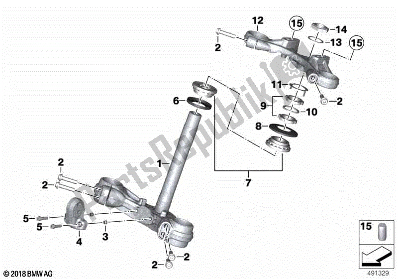 Todas las partes para Soporte De Horquilla, Inferior / Superior de BMW R Nine T Pure K 22 2016 - 2021