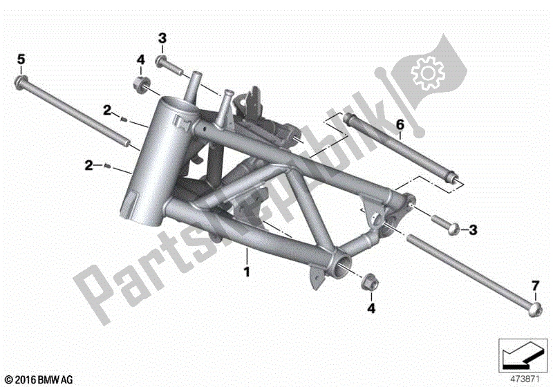 Todas las partes para Marco Frontal de BMW R Nine T Pure K 22 2016 - 2021