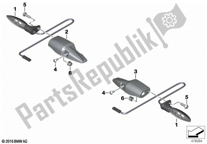 Tutte le parti per il Indicatori Di Direzione A Led, Anteriori del BMW R Nine T Pure K 22 2016 - 2021