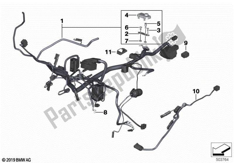 Todas las partes para Arnés Principal / Arnés Trasero de BMW R Nine T Pure K 22 2016 - 2021