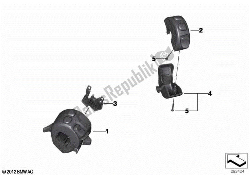 Alle onderdelen voor de Multif. Schakelaar Stuur, Knop Zwart van de BMW R Nine T Pure K 22 2016 - 2021