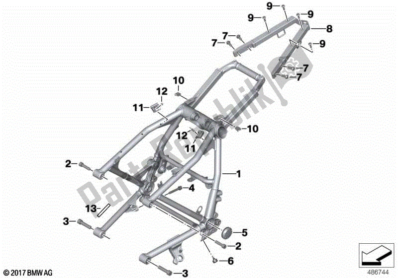 Todas las partes para Marco Trasero de BMW R Nine T Pure K 22 2016 - 2021