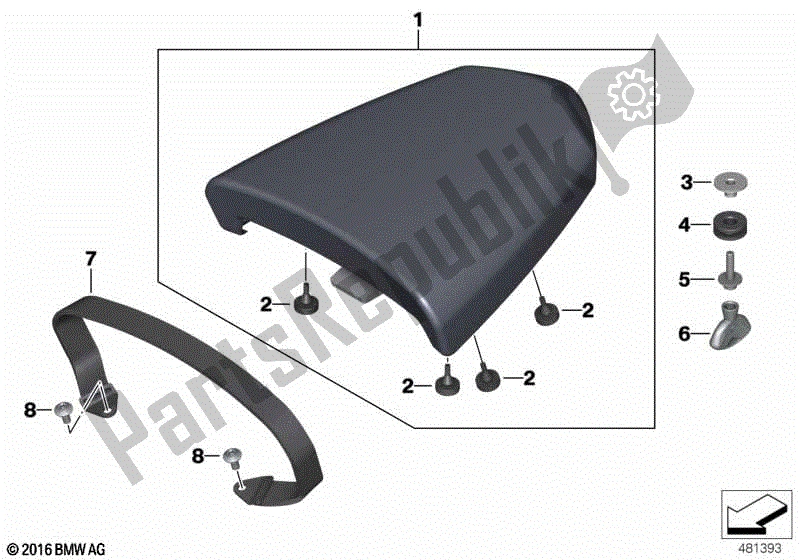 Todas las partes para Banco De Asiento Para Pasajero de BMW R Nine T Pure K 22 2016 - 2021