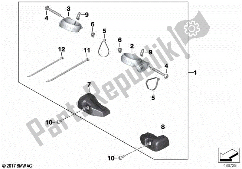 Todas las partes para Establecer Soporte De Señal De Giro de BMW R Nine T Pure K 22 2016 - 2021