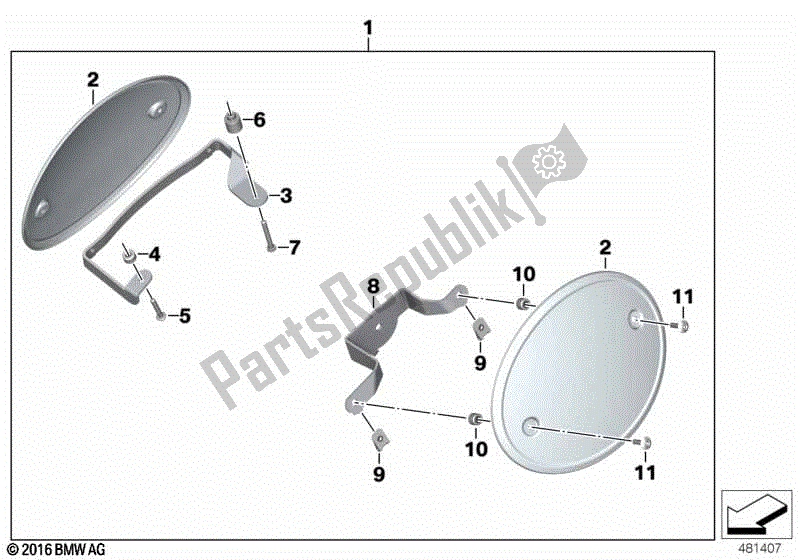 Todas las partes para Matrícula Inicial Alta de BMW R Nine T Pure K 22 2016 - 2021