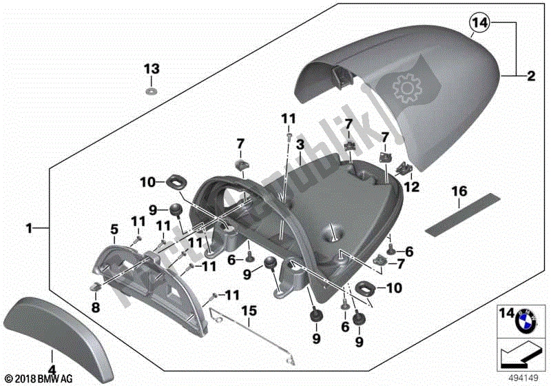 Todas las partes para Cubierta Del Taburete de BMW R Nine T Pure K 22 2016 - 2021