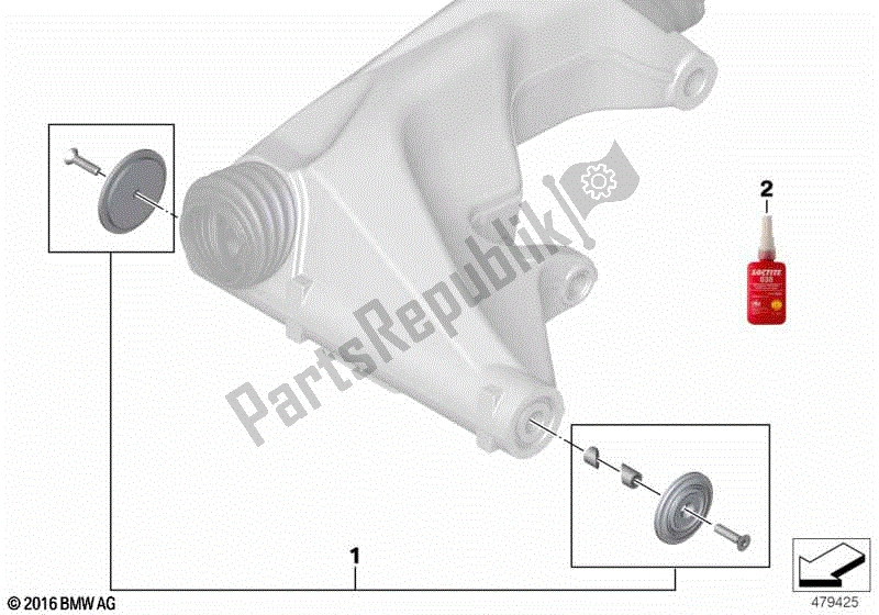 Todas las partes para Cubierta De Cojinete De Horquilla Oscilante Mecanizada de BMW R Nine T Pure K 22 2016 - 2021