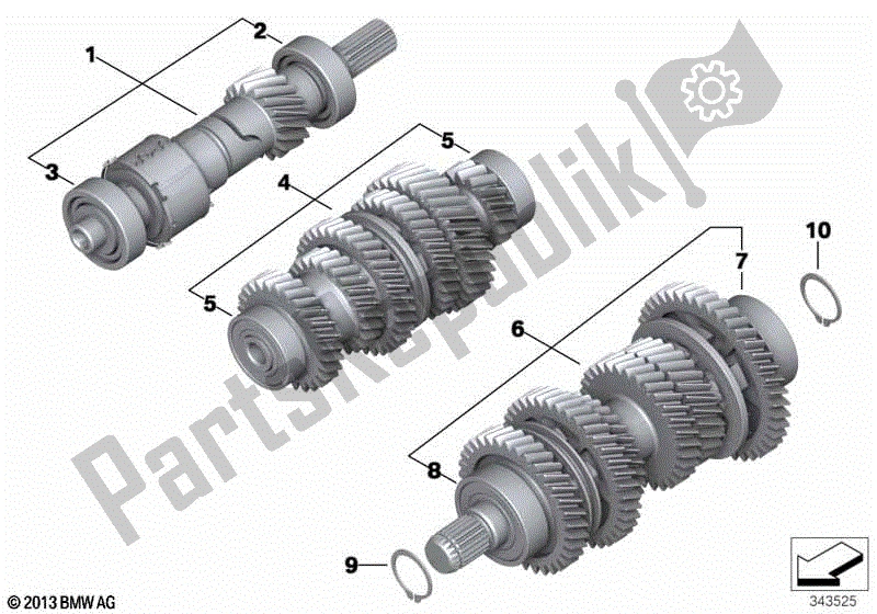 All parts for the Transmission Shafts of the BMW R Nine T Pure K 22 2016 - 2021