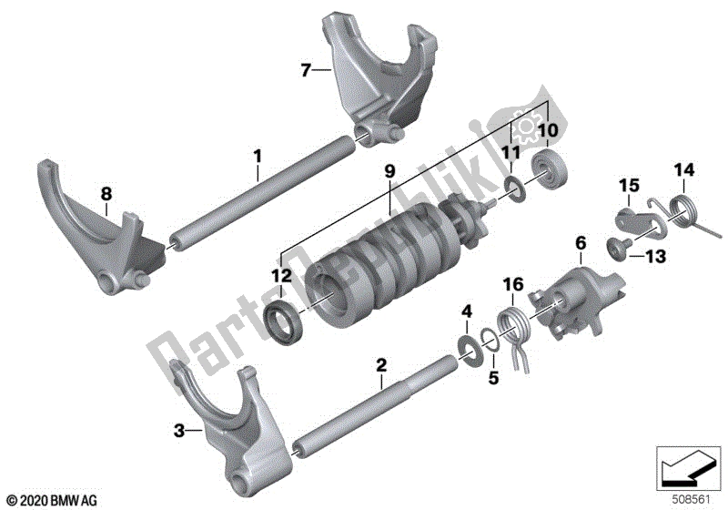 Todas as partes de Componentes De Mudança De Transmissão De 6 Velocidades do BMW R Nine T Racer K 32 2016 - 2021