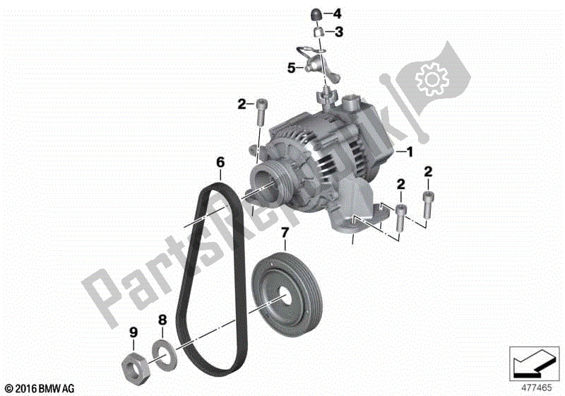 Todas las partes para Alternador Con Polea Y Soportes de BMW R Nine T Racer K 32 2016 - 2021