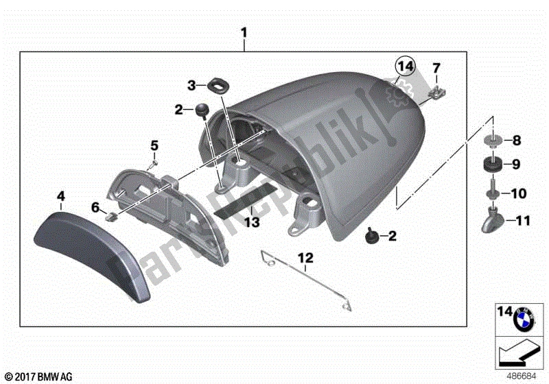 Todas las partes para Panel De Cubierta Para Joroba Del Tanque de BMW R Nine T Racer K 32 2016 - 2021