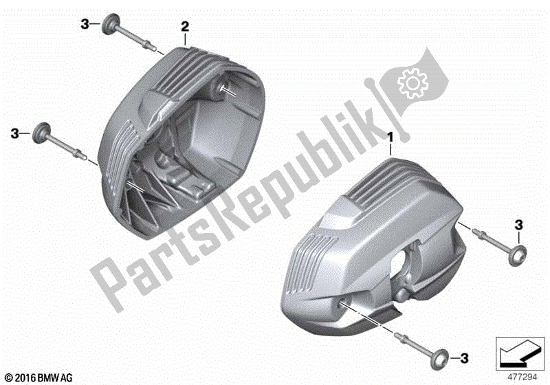 Todas las partes para Tapa De Culata De Aluminio de BMW R Nine T Racer K 32 2016 - 2021