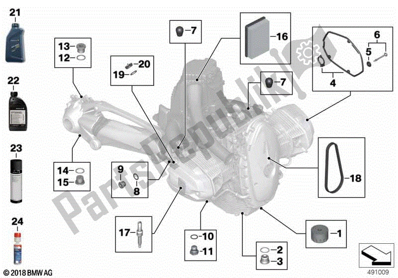 Todas las partes para Aceite De Motor / Servicio De Mantenimiento de BMW R Nine T Racer K 32 2016 - 2021