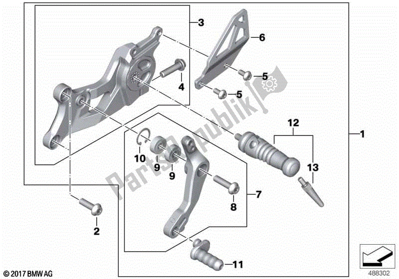 Todas las partes para Conjunto De Reposapiés, Izquierdo de BMW R Nine T Racer K 32 2016 - 2021