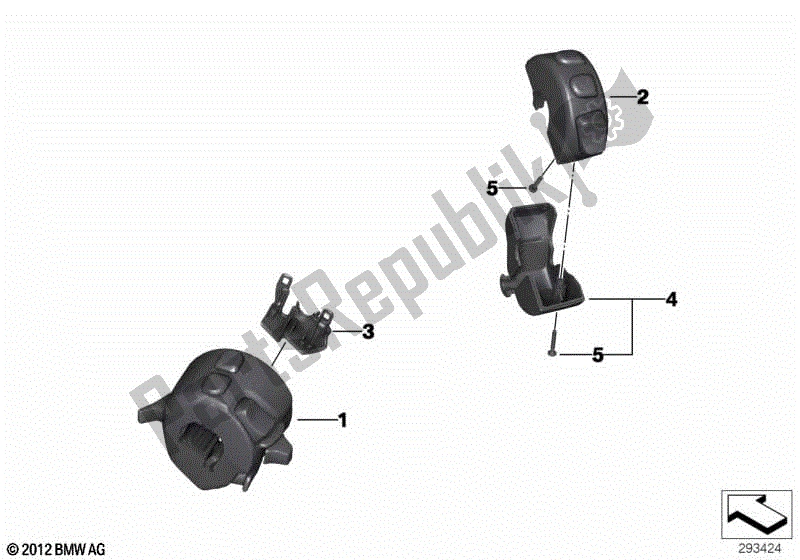 Todas las partes para Manillar Multif. Switch, Botón Negro de BMW R Nine T Racer K 32 2016 - 2021