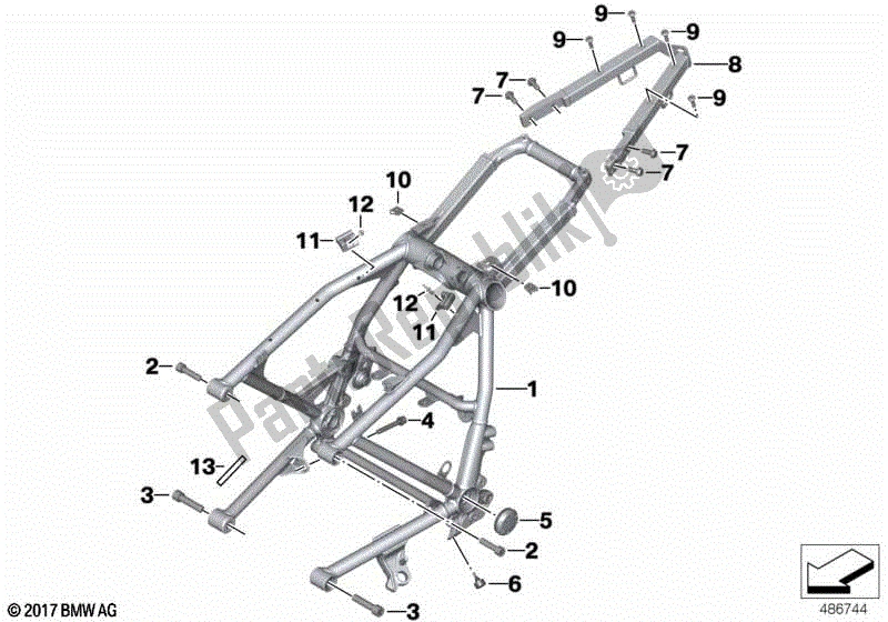 Toutes les pièces pour le Cadre Arrière du BMW R Nine T Racer K 32 2016 - 2021