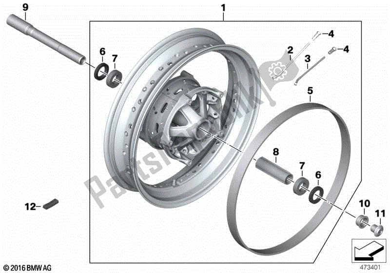 Todas las partes para Rueda De Radios, Delantera de BMW R Nine T Racer K 32 2016 - 2021