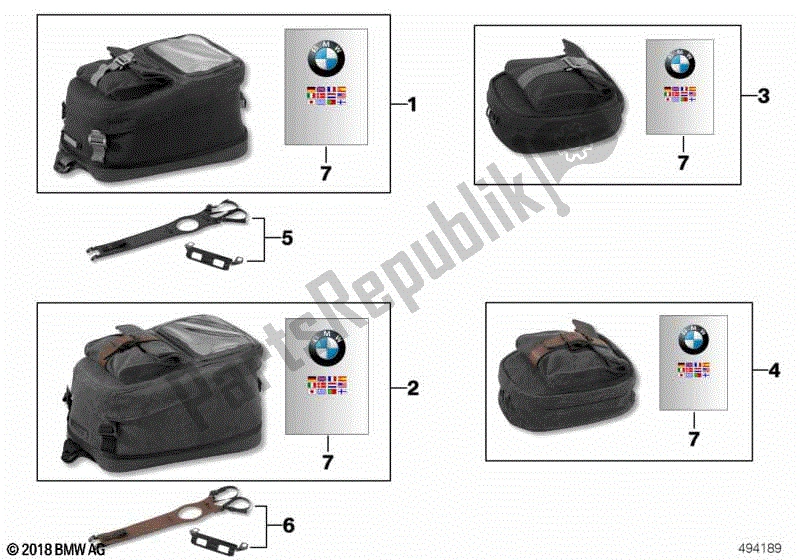 Todas las partes para Bolsa De Tirantes de BMW R Nine T Racer K 32 2016 - 2021