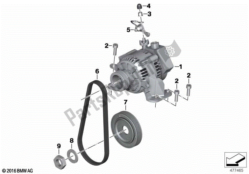 Todas las partes para Alternador Con Polea Y Soportes de BMW R Nine T Scrambler K 23 2016 - 2021