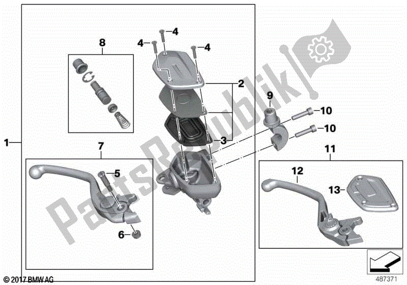 Todas las partes para Montaje De Control De Montaje de BMW R Nine T Scrambler K 23 2016 - 2021