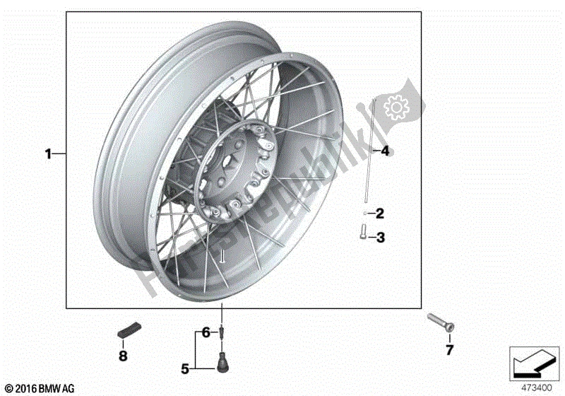 Todas las partes para Rueda Trasera De Radios Cruzados de BMW R Nine T Scrambler K 23 2016 - 2021