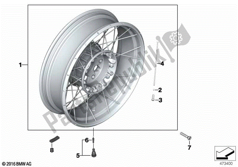 Todas las partes para Rueda Trasera De Radios Cruzados de BMW R Nine T Scrambler K 23 2016 - 2021