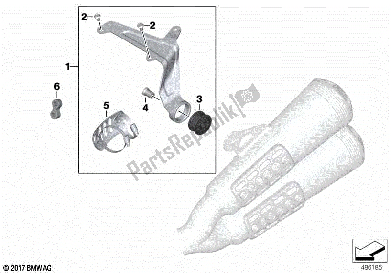 Todas las partes para Silenciador Final Sin Marco Del Acompañante de BMW R Nine T Scrambler K 23 2016 - 2021