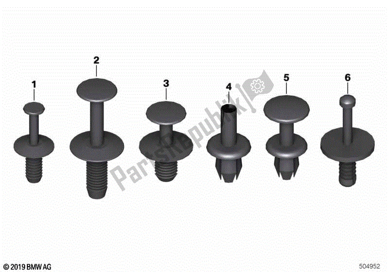 Todas las partes para Remache De Expansión de BMW R Nine T Scrambler K 23 2016 - 2021