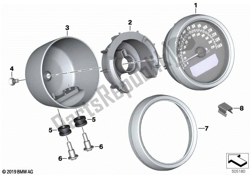 All parts for the Instrument Cluster of the BMW R Nine T Scrambler K 23 2016 - 2021