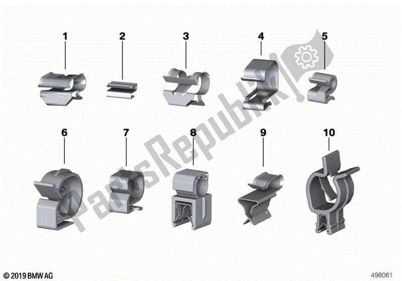 Todas las partes para Clips De Retención, Clips De Línea de BMW R Nine T Scrambler K 23 2016 - 2021