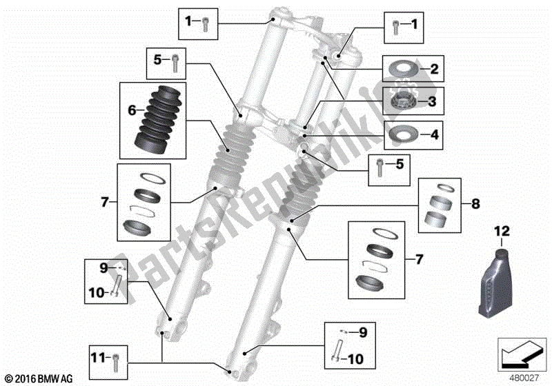 Todas las partes para Servicio De Horquillas Telescópicas de BMW R Nine T Scrambler K 23 2016 - 2021