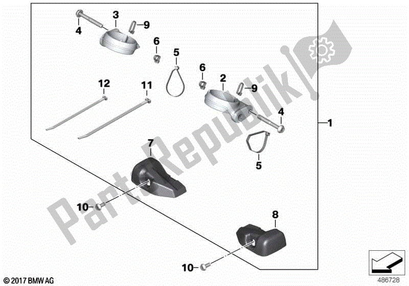 Todas las partes para Establecer Soporte De Señal De Giro de BMW R Nine T Scrambler K 23 2016 - 2021