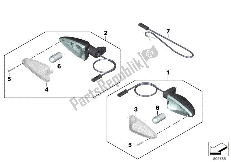 Todas las partes para Señales De Giro, Frente de BMW R Nine T Scrambler K 23 2016 - 2021