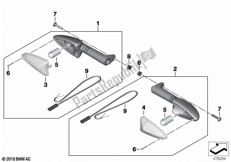 Todas las partes para Intermitentes, Traseros de BMW R Nine T Scrambler K 23 2016 - 2021